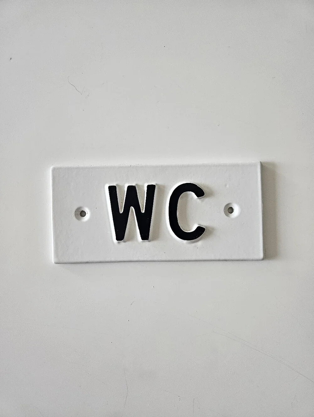 NWOT Hearth & Hand With Magnolia 'W C' Black And White Bathroom Wall Plaque